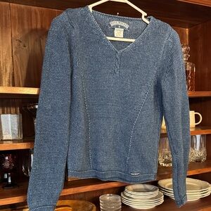 Blue Willi's Denim Blue V-Neck Knit Sweater